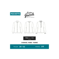 Patron Couture Générale chemise / robe - Jean & col