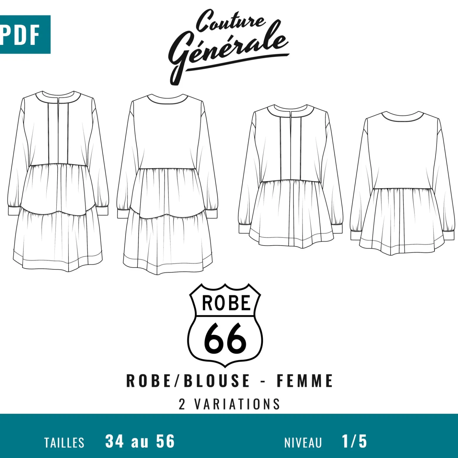 Patron Couture Générale Robe - Robe 66 (PDF)