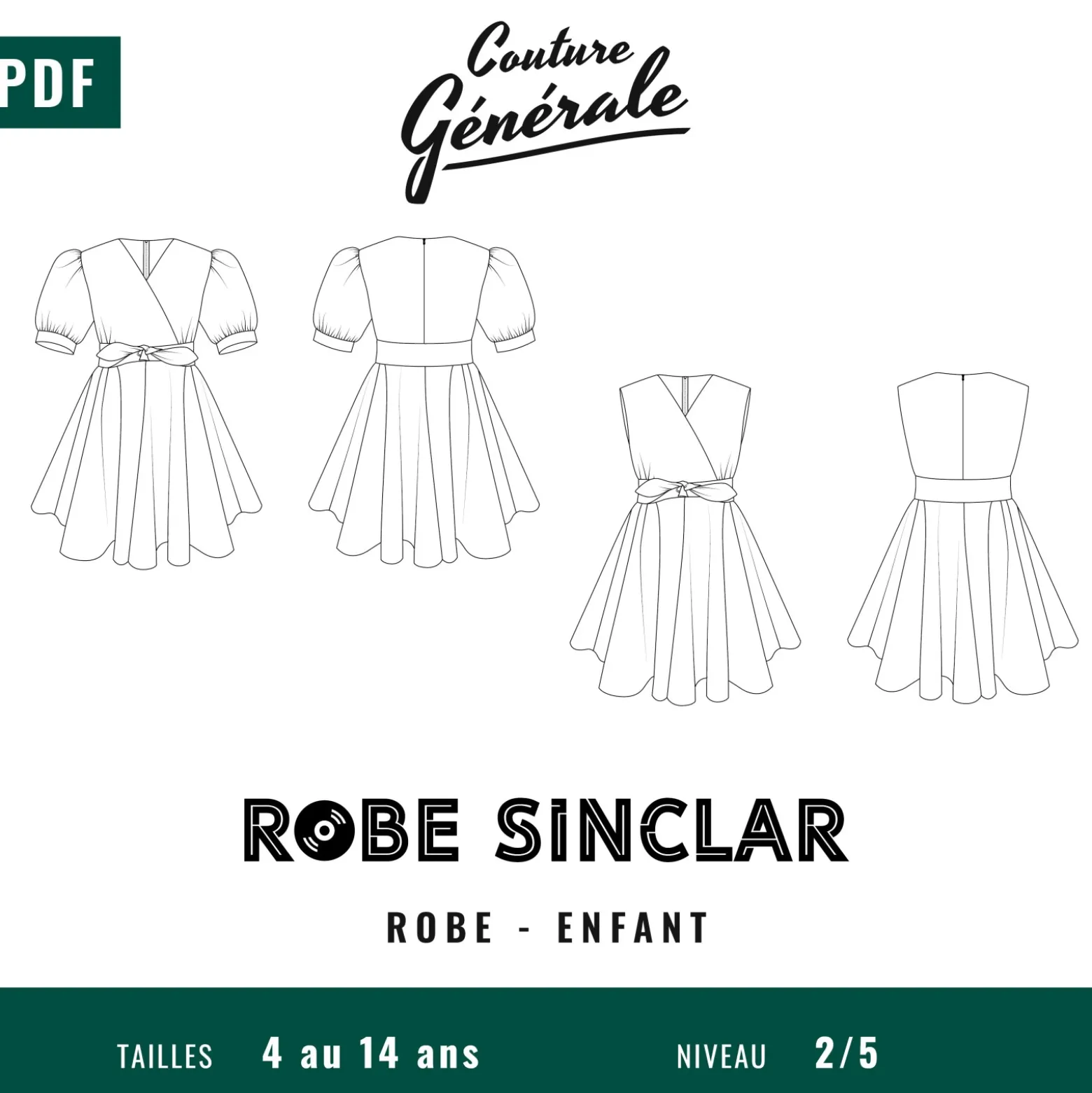 Patron Couture Générale Robe – Robe Sinclar enfant (PDF)