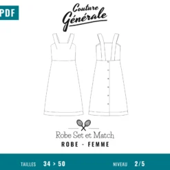 Patron Couture Générale Robe - Robe Set et Match (PDF)