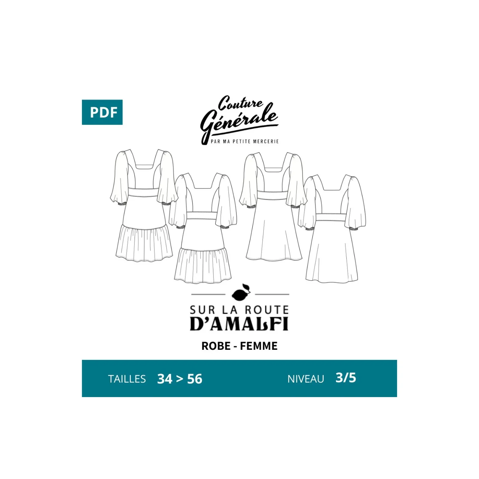Patron Couture Générale Robe - Sur la route d'Amalfi (PDF)