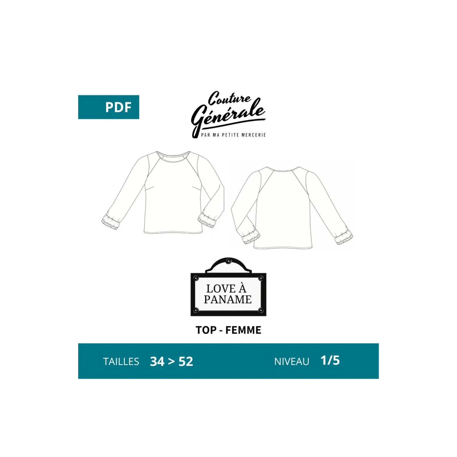 Patron Couture Générale top - Love à Paname (PDF)
