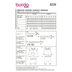 Patron ensemble blouse pantalon bébé - Burda n°9239