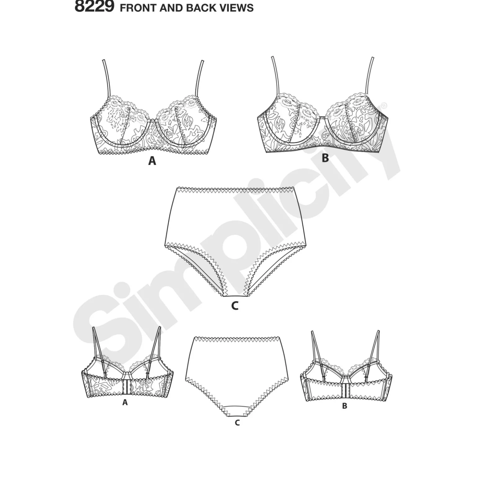 Patron Ensemble lingerie Femme - Simplicity n°8229