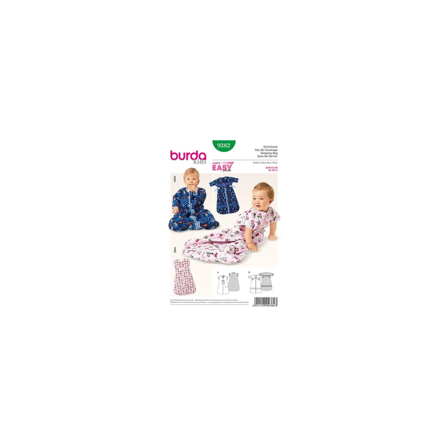Patron Gigoteuse - Sac de couchage Burda Kids n°9382