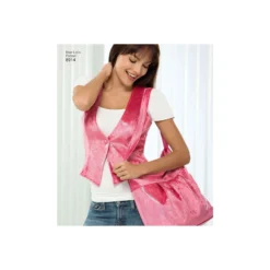 Patron Gilet Court à Bouton Femme - New Look 6914