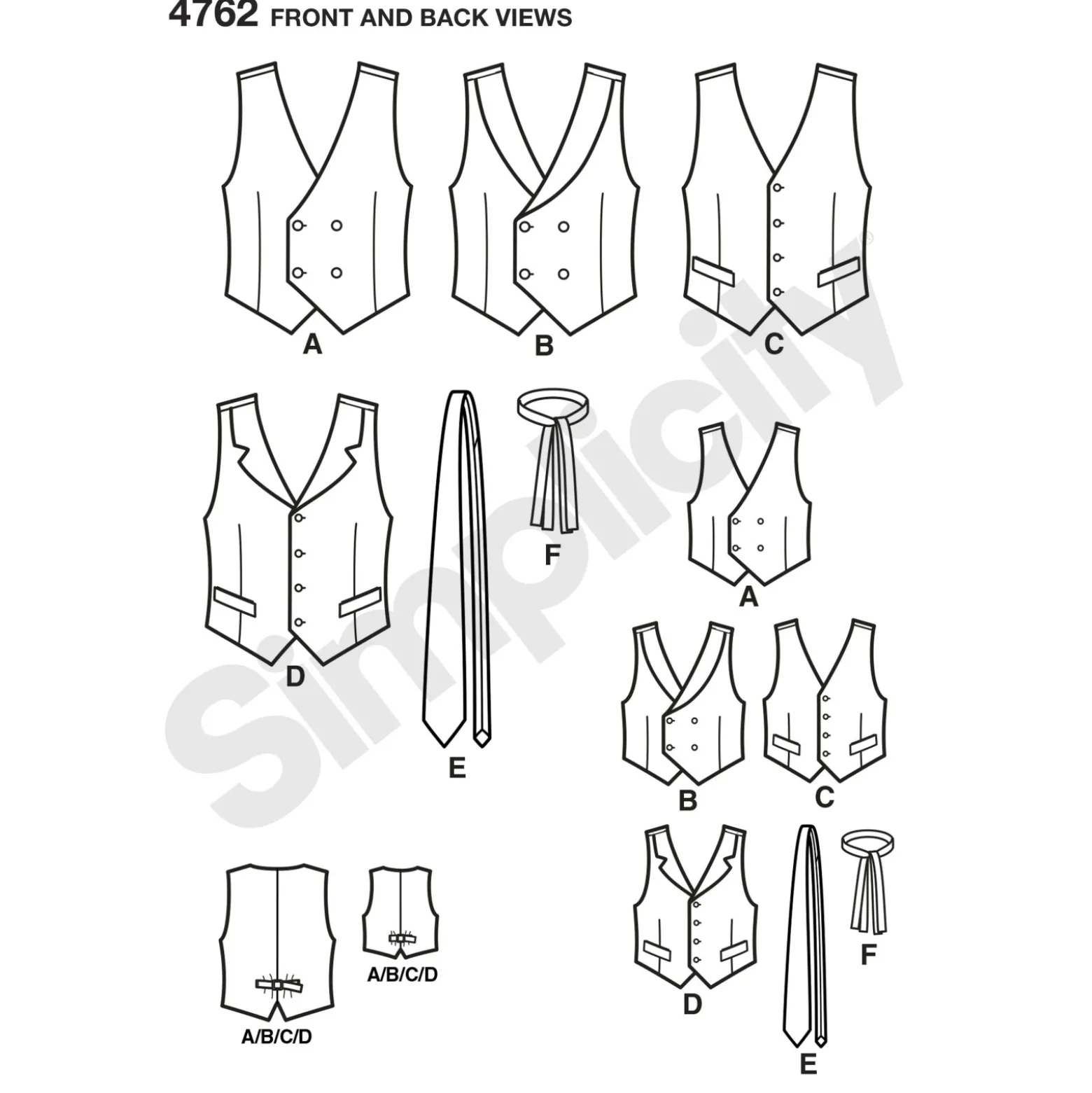 Patron gilet Homme et Enfant - Simplicity n°4762