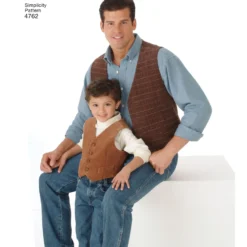 Patron gilet Homme et Enfant - Simplicity n°4762