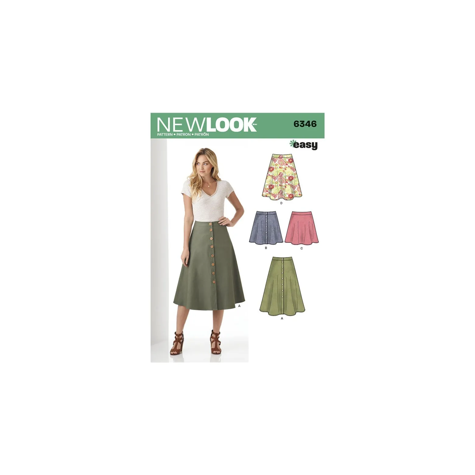Patron Jupe Boutonnée Femme - New Look 6346