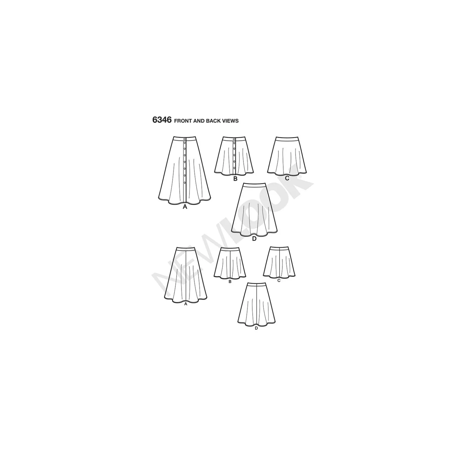 Patron Jupe Boutonnée Femme - New Look 6346