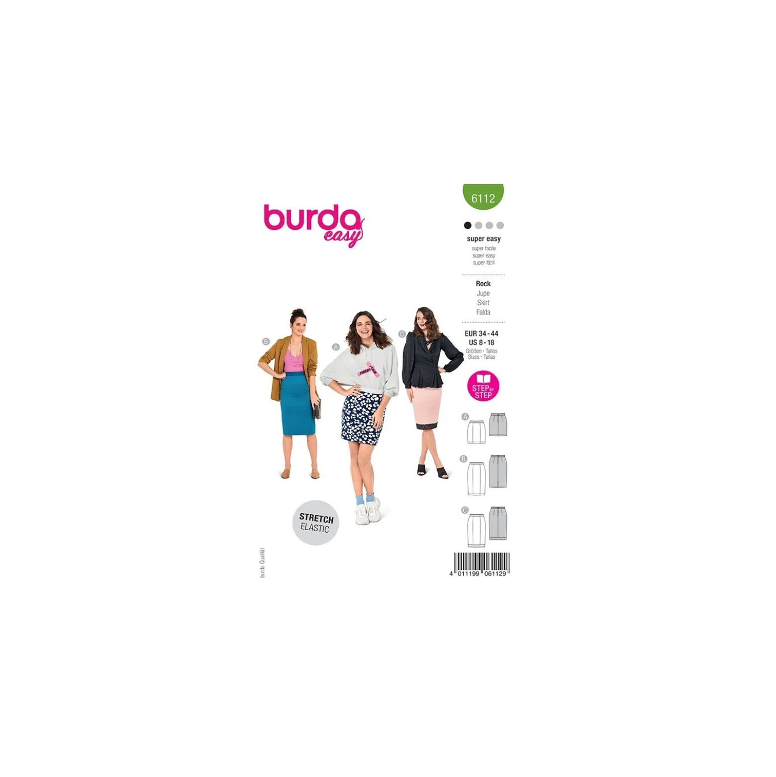 Patron jupe crayon Femme - Burda n°6112