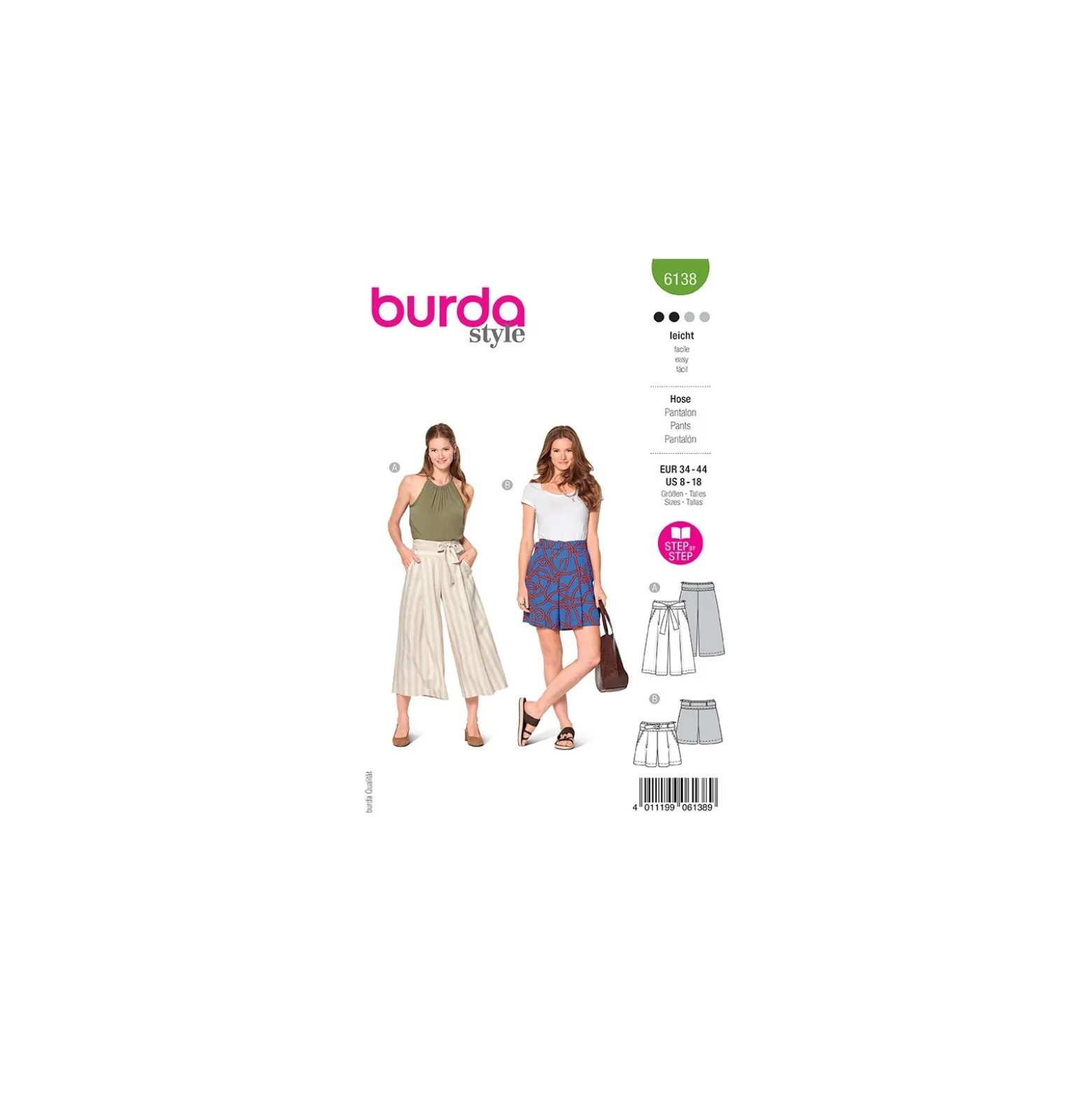 Patron jupe-culotte Femme - Burda n°6138
