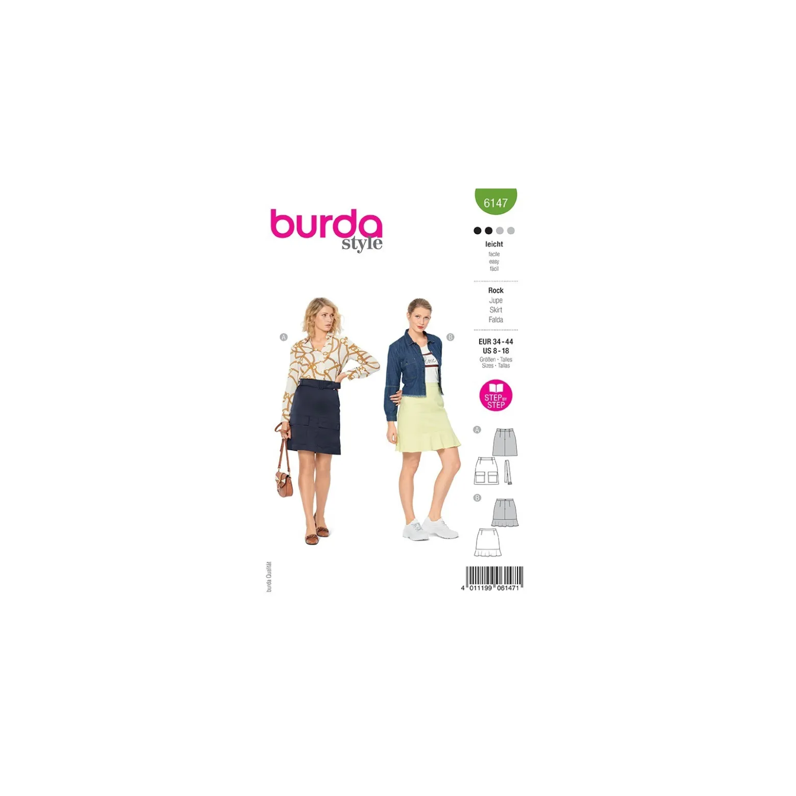 Patron jupe droite Femme - Burda n°6147