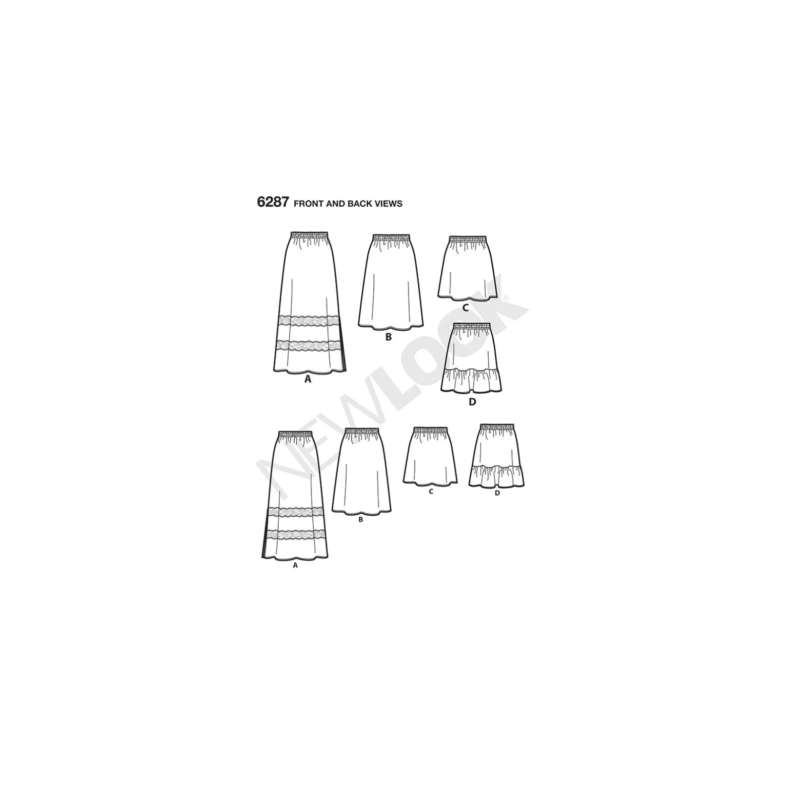 Patron Jupe Longue Femme - New Look 6287