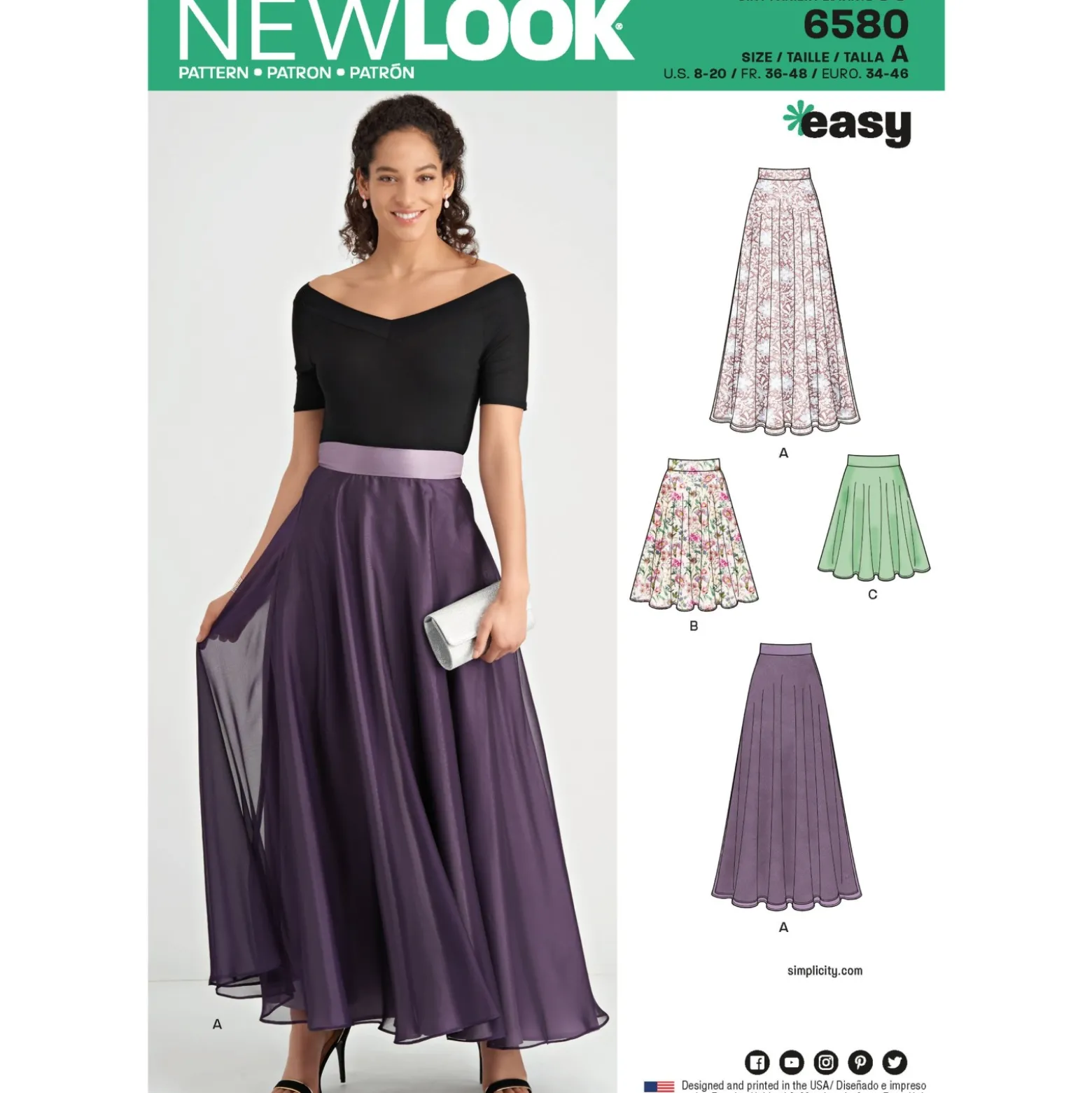Patron Jupe Plissée Femme - New Look 6580