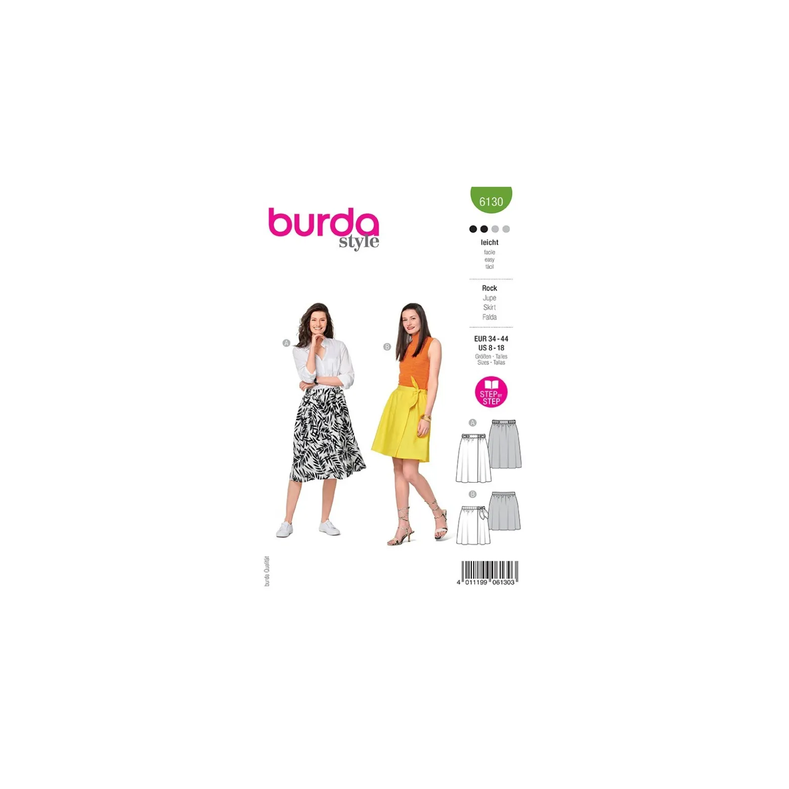 Patron jupe portefeuille Femme - Burda n°6130