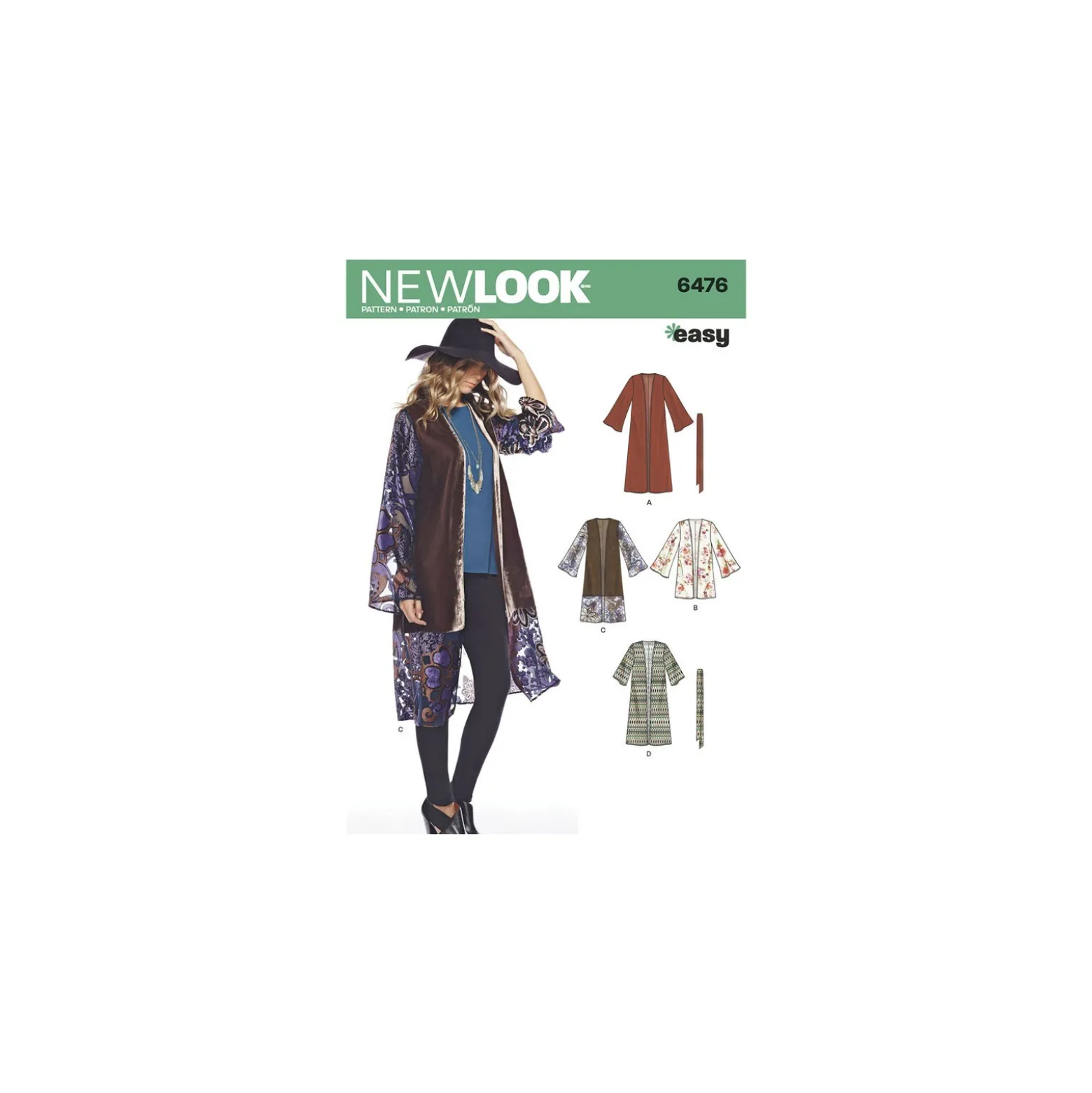 Patron Kimono Long Femme - New Look 6476