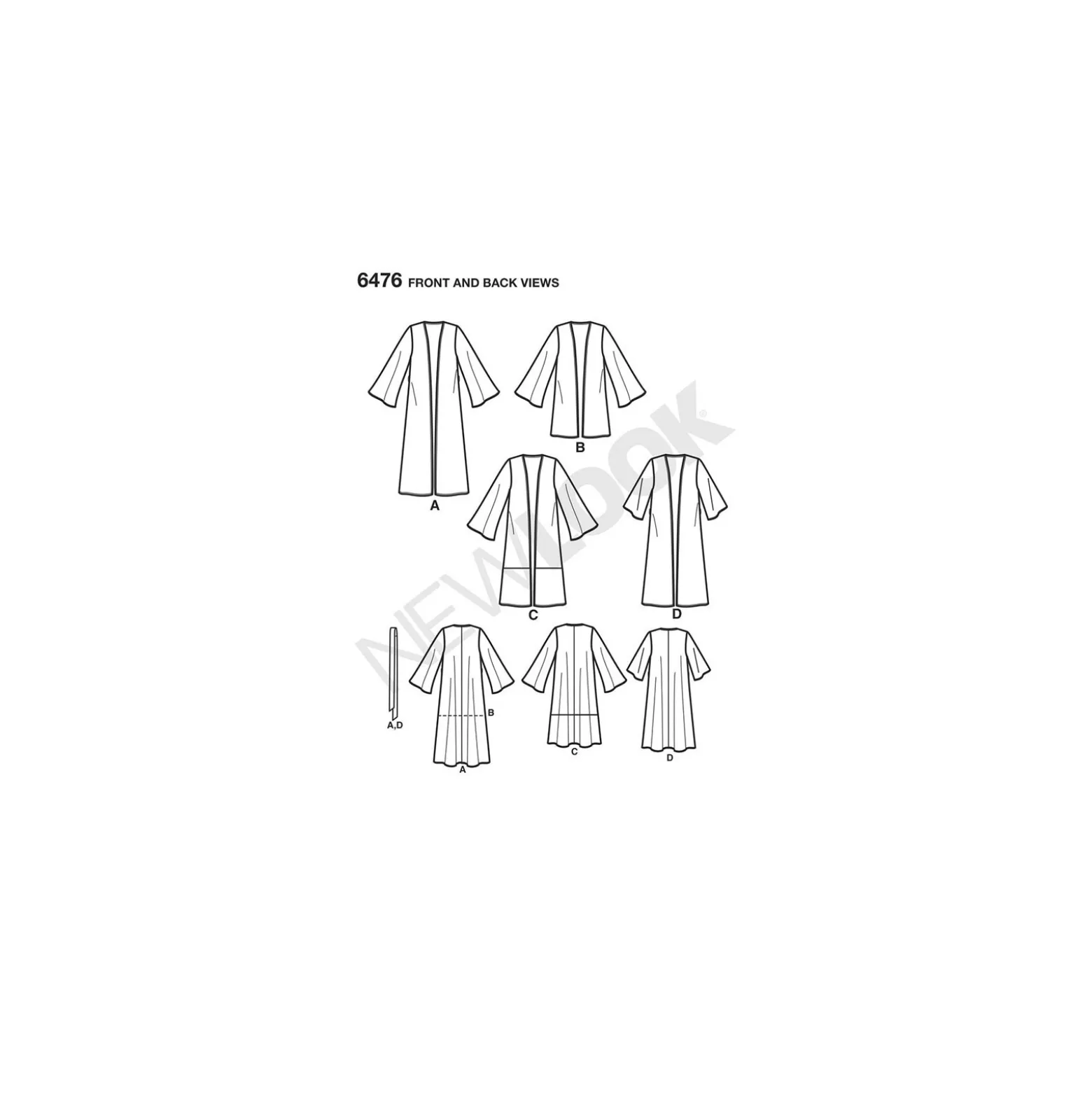 Patron Kimono Long Femme - New Look 6476