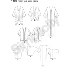 Patron Kimono à manches chauve-souris Femme - Simplicity n°1108
