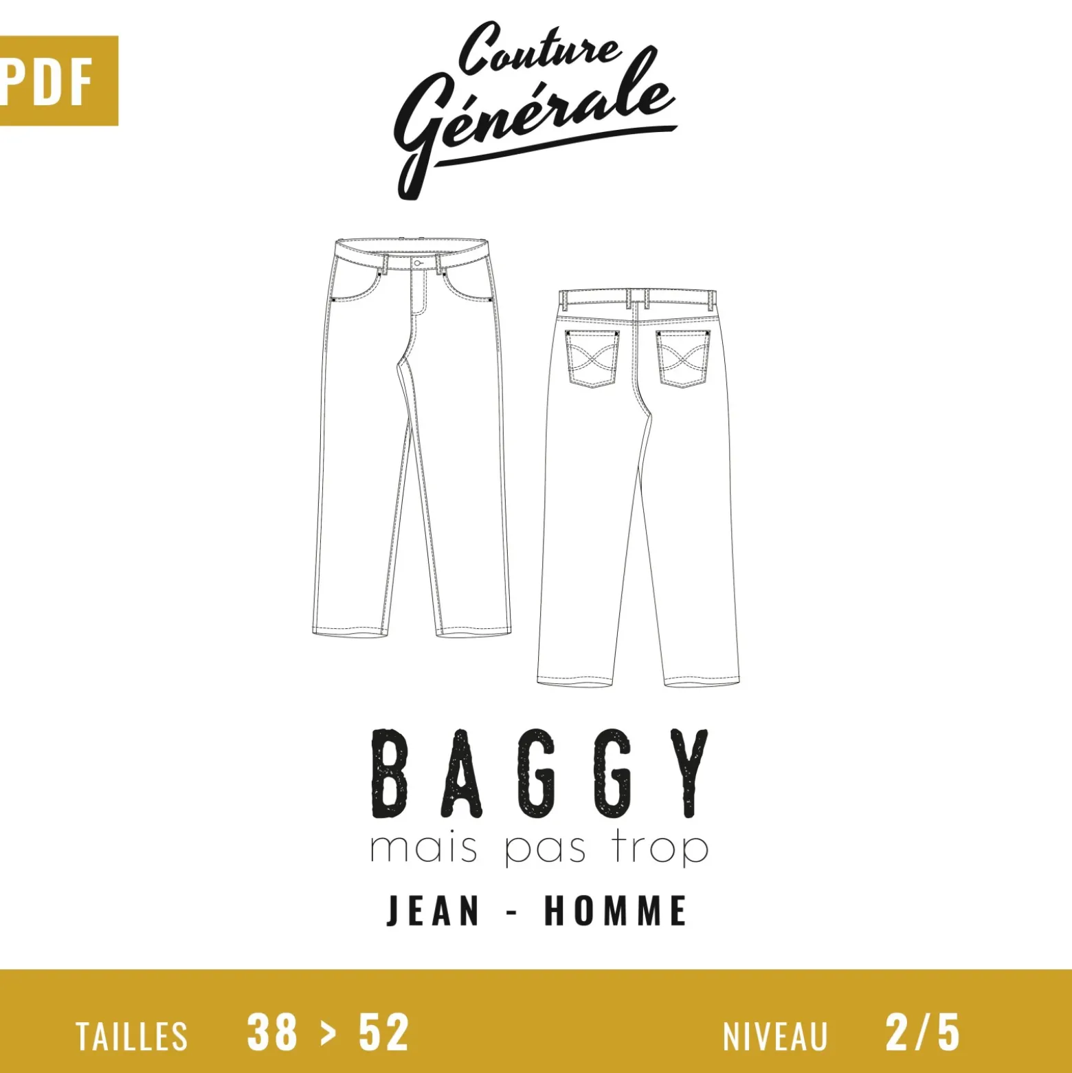 Patron Pantalon Couture Générale – Baggy mais pas trop (PDF)