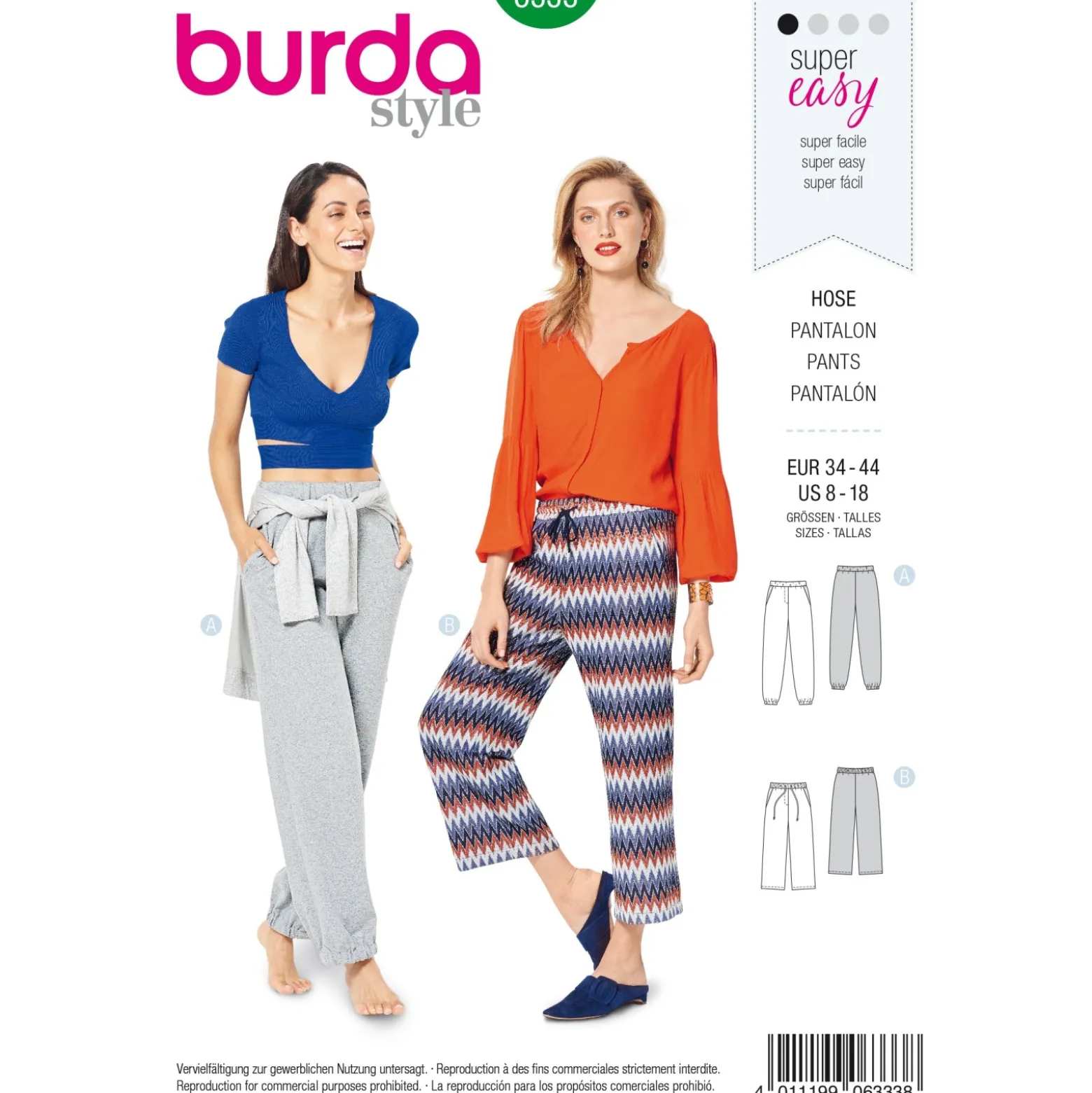 Patron Pantalon de Sport Femme Burda N°6333