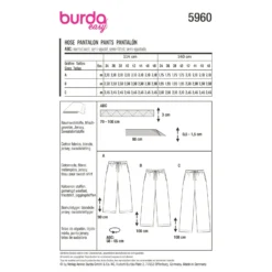 Patron pantalon femme - Burda n°5960
