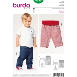 Patron Pantalon poches sur empiècements de hanche latéraux ceinture élastique Burda N°9359