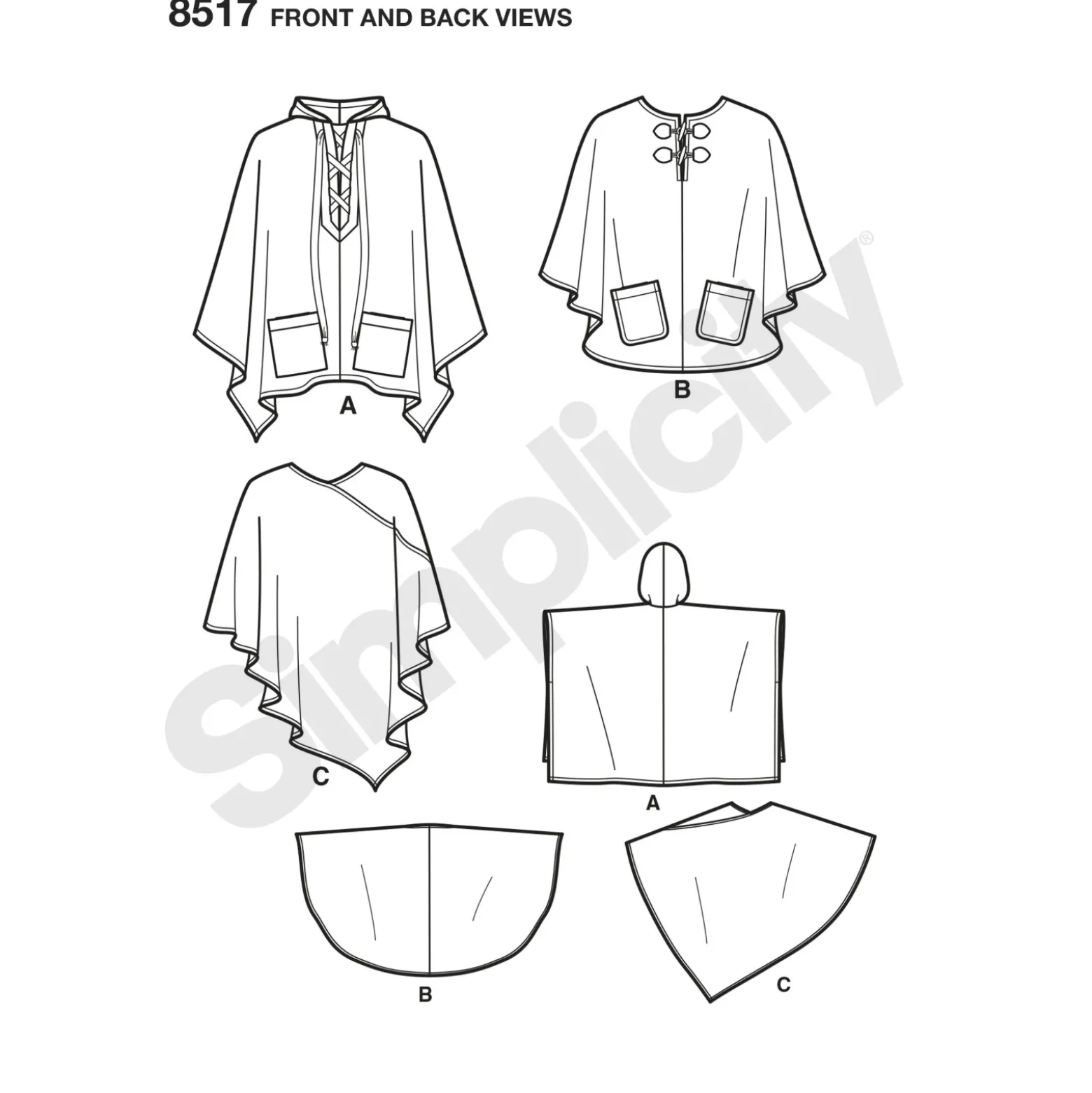 Patron poncho Femme - Simplicity n°S8517