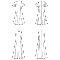 Patron Robe ajustée évasée Femme - New Look 6652