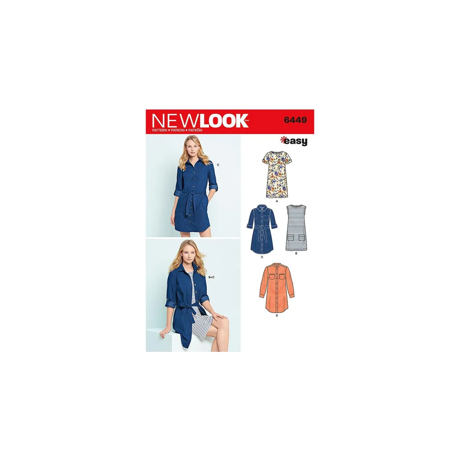 Patron Robe chemise Femme - New Look 6449