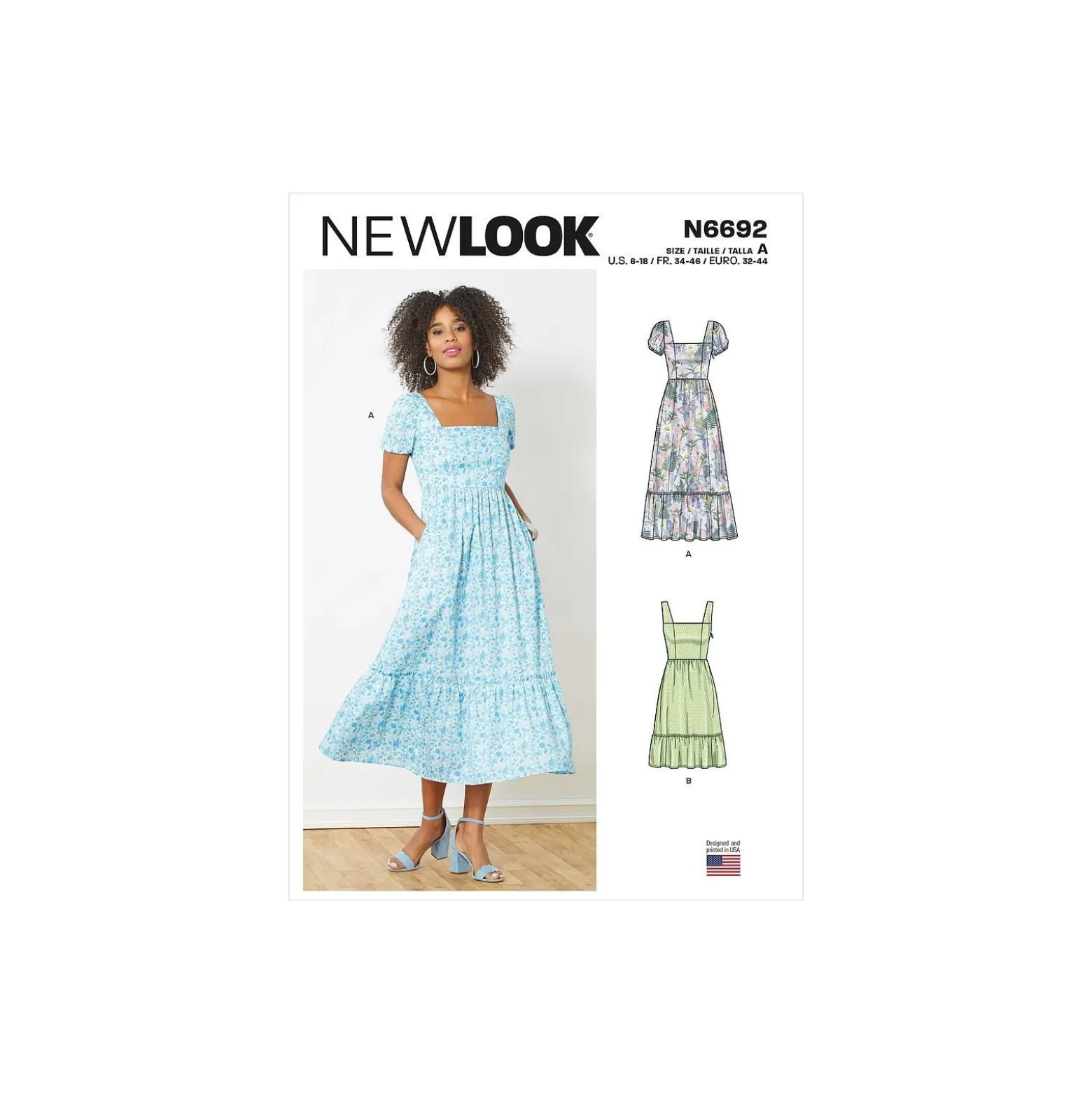 Patron Robe dos à smocks Femme - New Look 6692