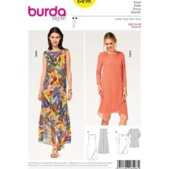 Patron Robe double épaisseur effet croisé Burda N°6498