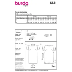 Patron robe droite Femme - Burda n°6131