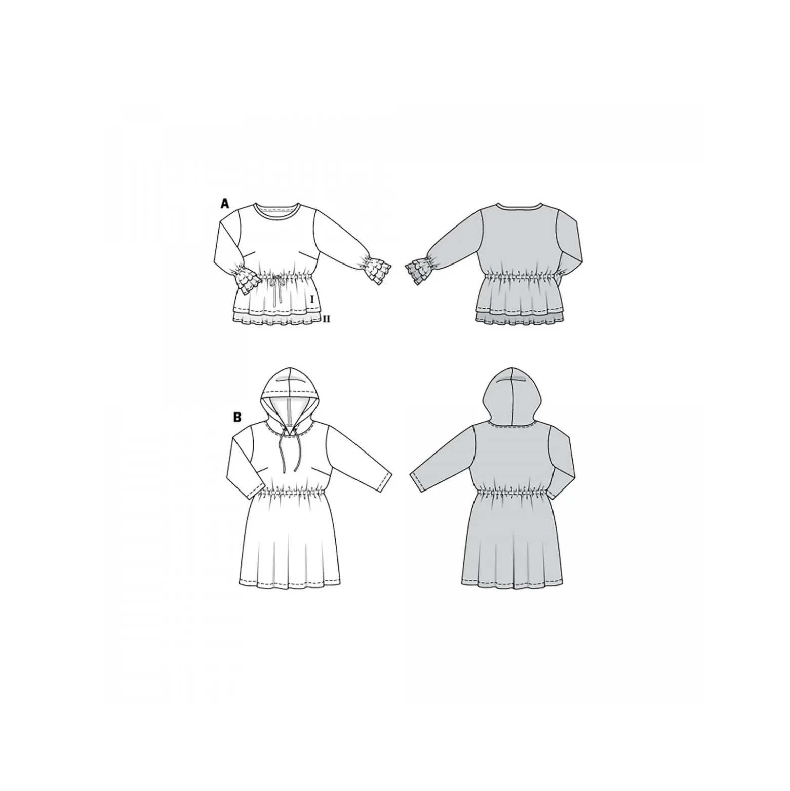 Patron robe et T-shirt à coulisses Femme - Burda n°6095