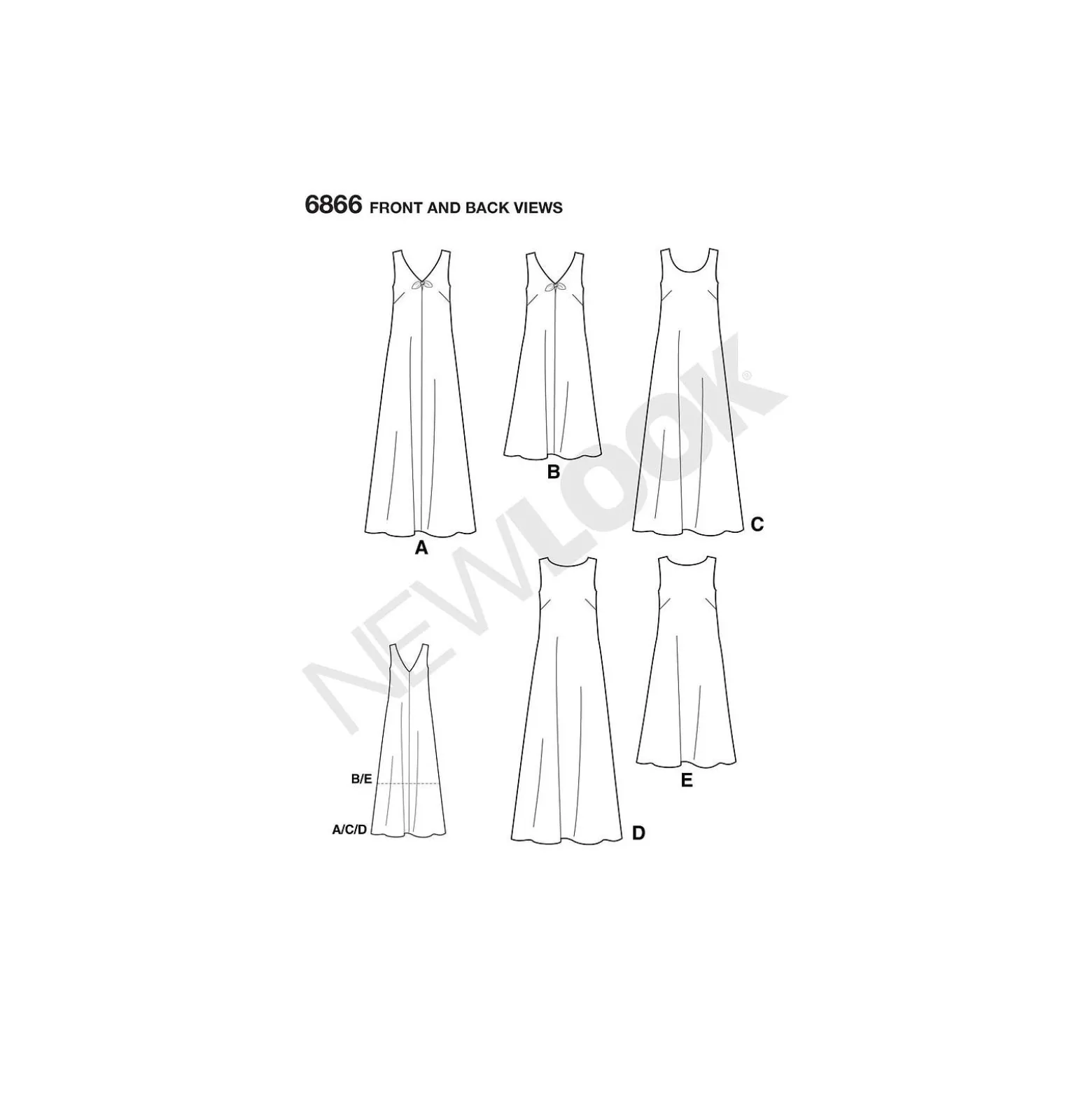 Patron Robe longue Femme - New Look 6866