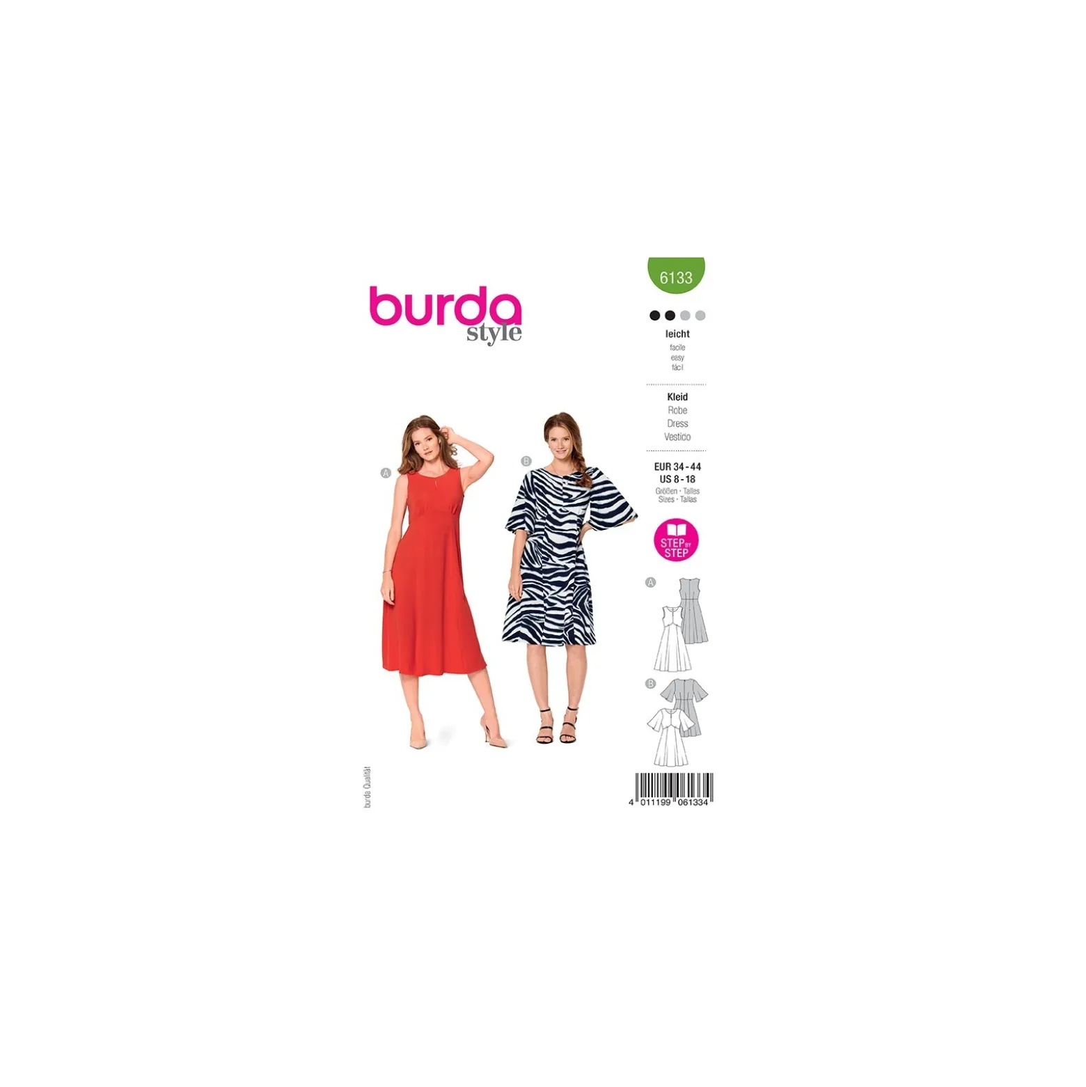 Patron robe manches papillons Femme - Burda n°6133