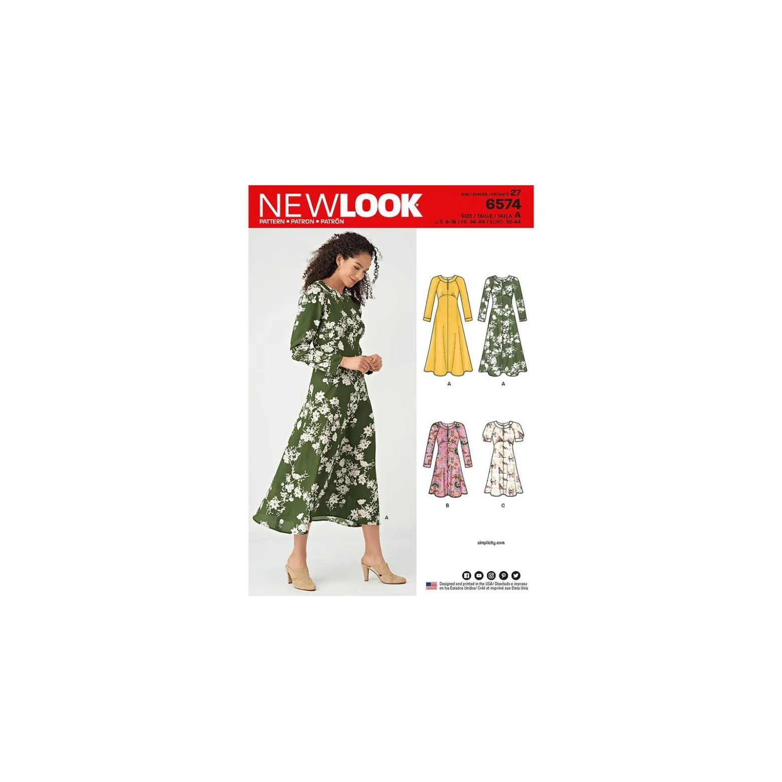 Patron Robe évasée Femme - New Look 6574