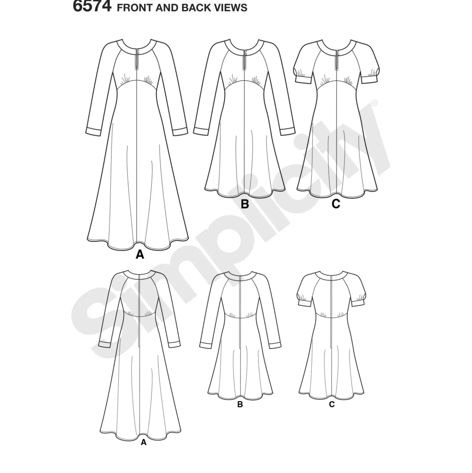 Patron Robe évasée Femme - New Look 6574