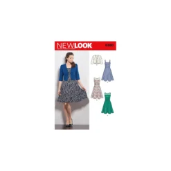 Patron Robe évasée à plis et boléro Femme - New Look 6390