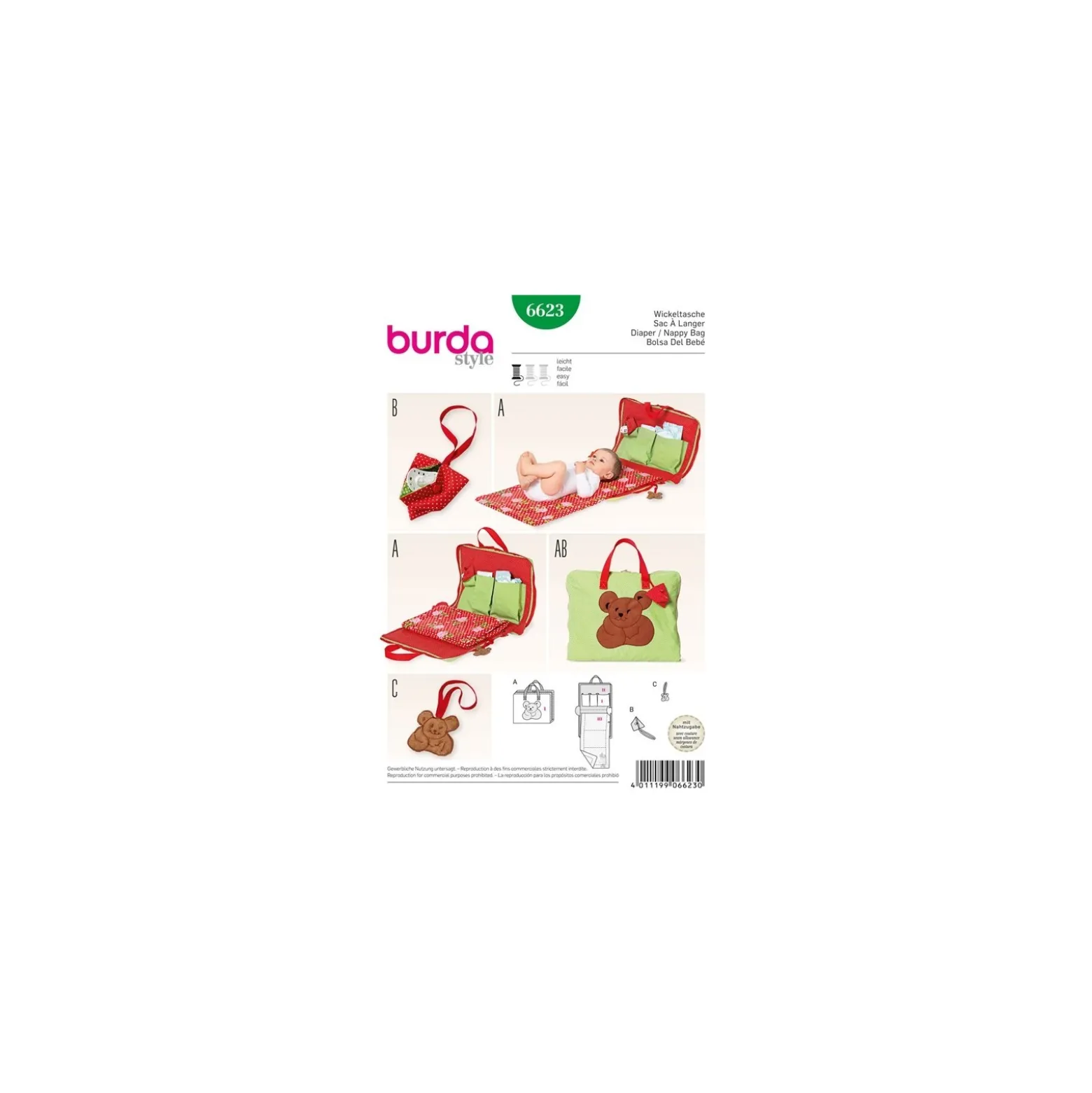 Patron sac à langer Burda n°6623