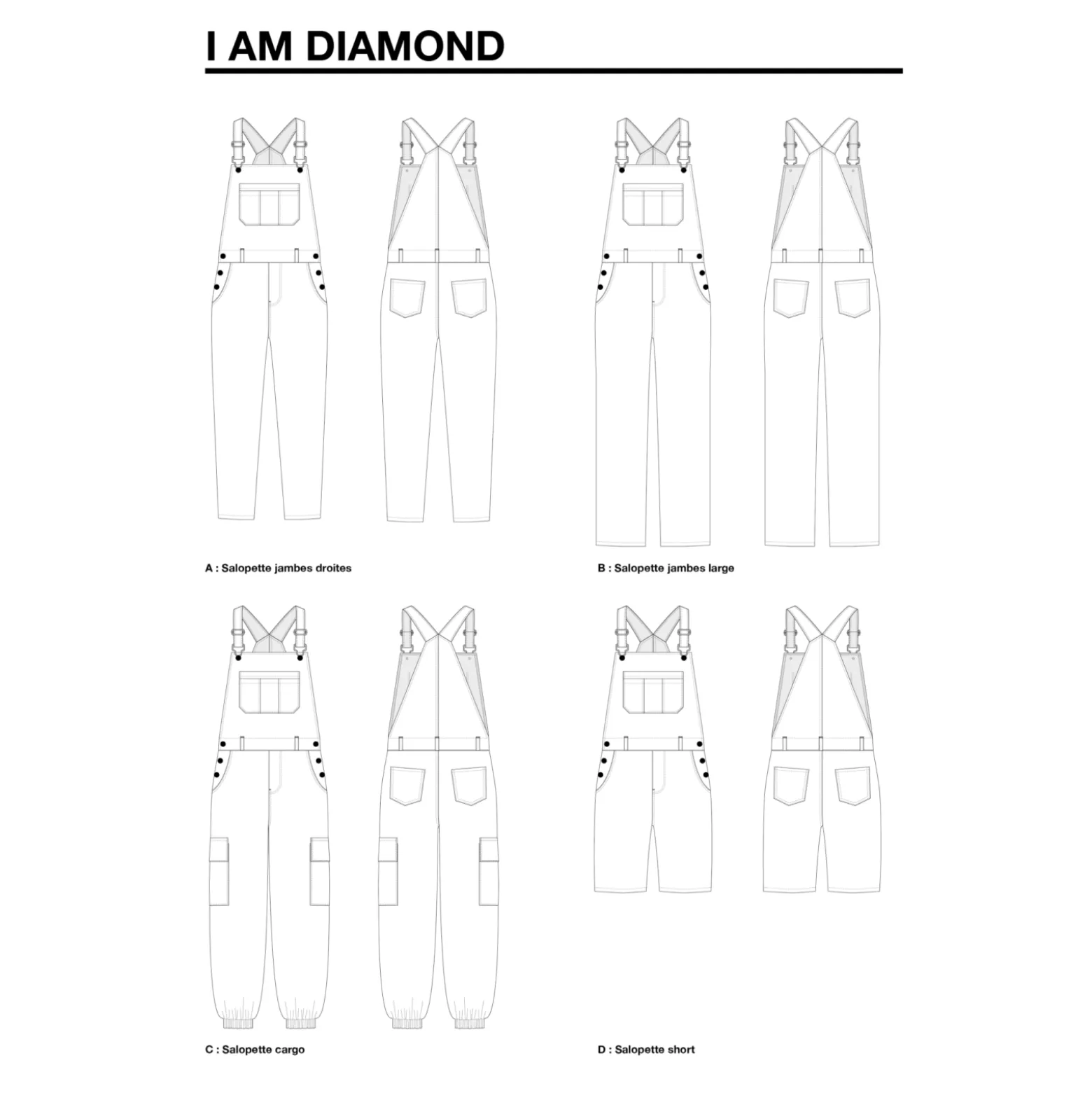 Patron Salopette I AM Patterns - I AM Diamond