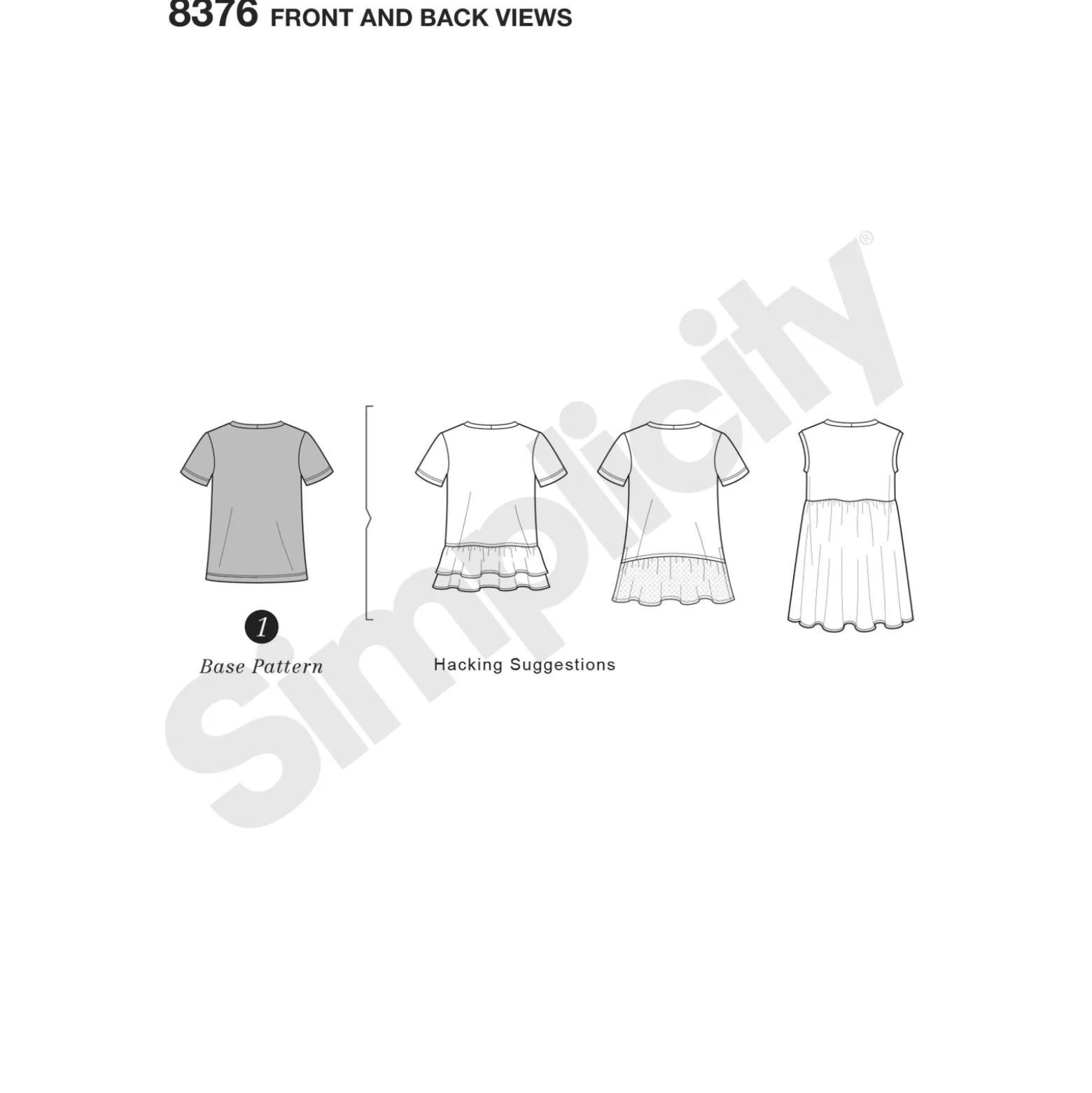 Patron Tee-shirt Femme - Simplicity n°8376