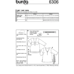 Patron Top Femme Grande Taille Burda N°6306