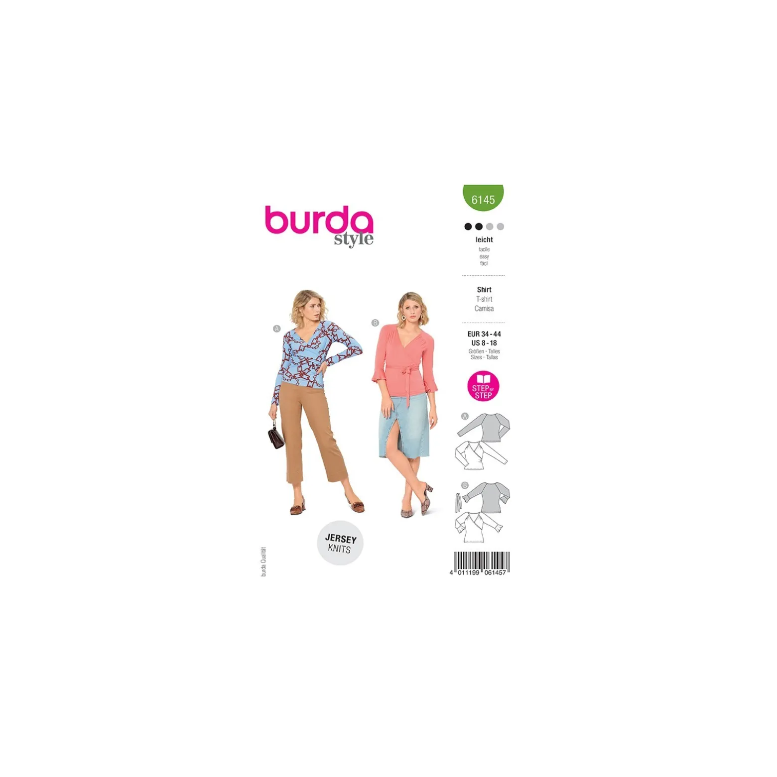 Patron t-shirt cache cœur Femme - Burda n°6145
