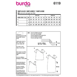 Patron t-shirt et robe asymétriques Femme - Burda n°6119