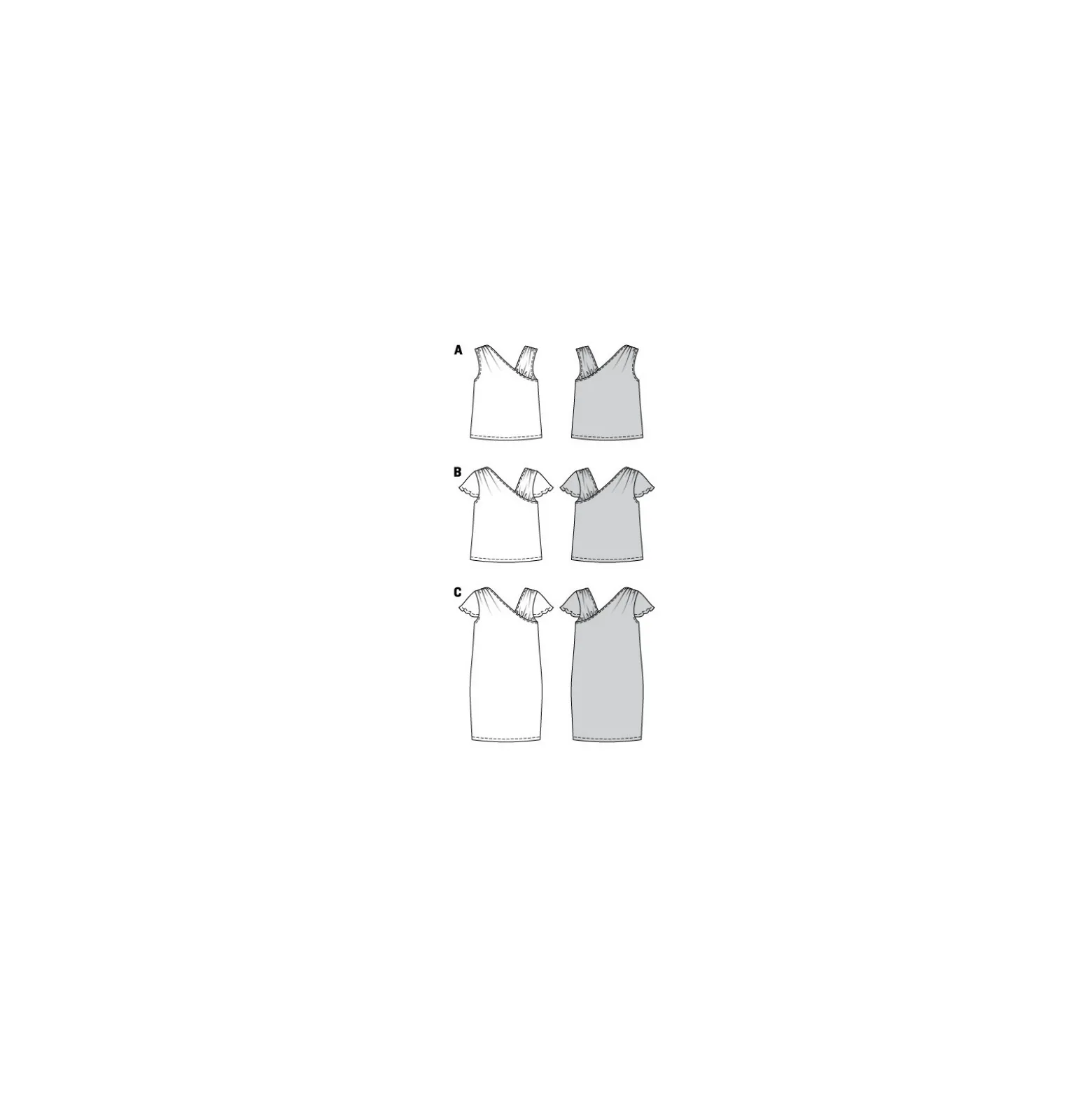 Patron t-shirt et robe asymétriques Femme - Burda n°6119