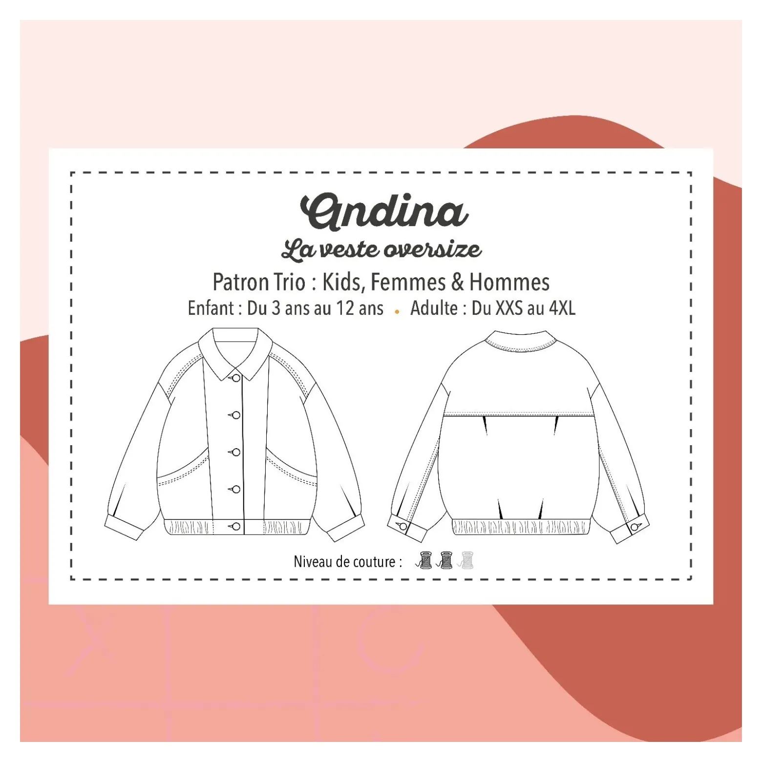 Patron veste oversize Marmaï - Andina