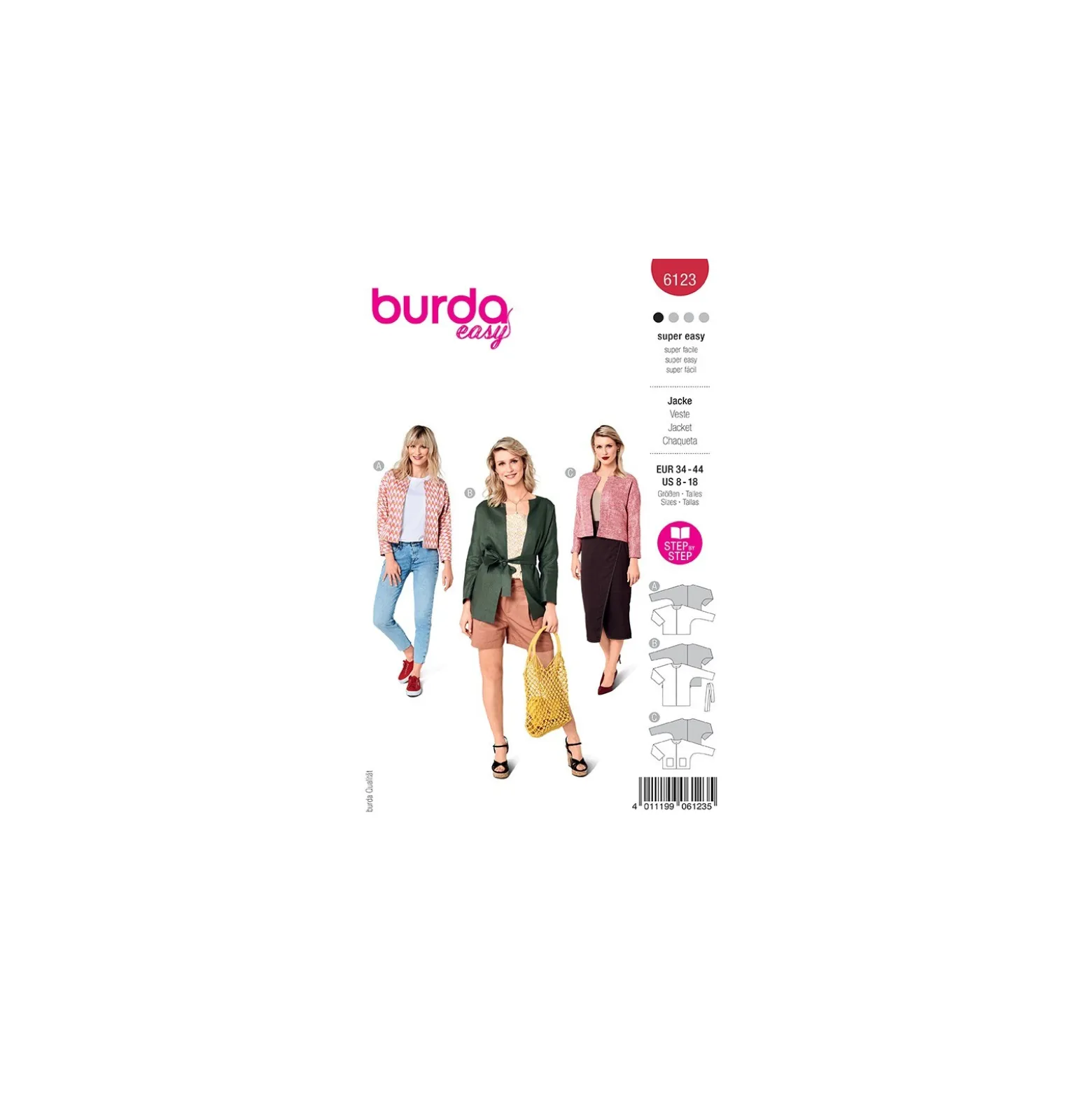 Patron veste sans col Femme - Burda n°6123