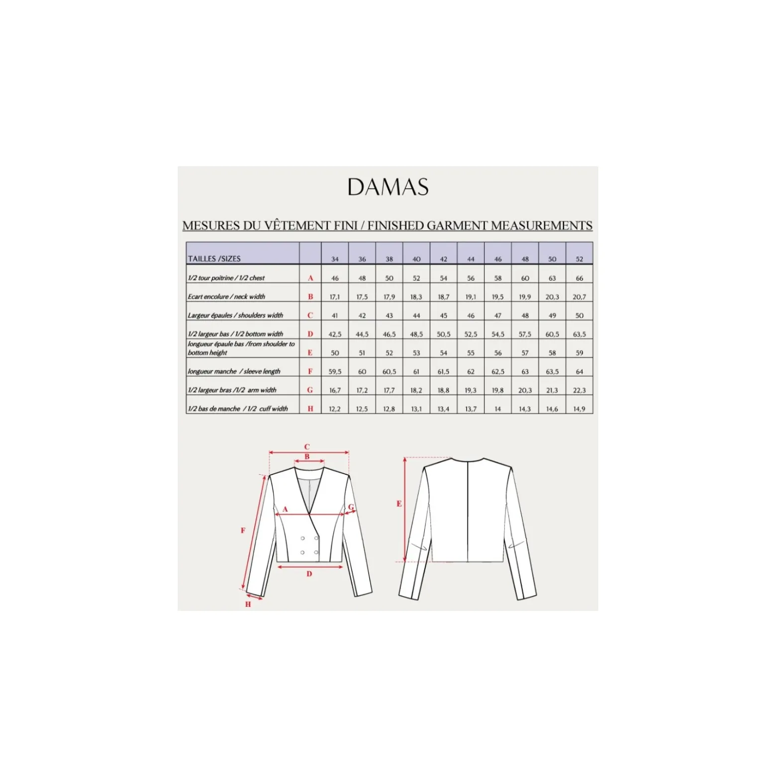 Patron Veste Spencer Maison Fauve - Damas
