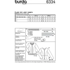 Patron Veste Zippée Femme Burda N°6334